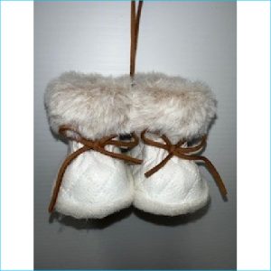 White/Brown Xmas Mini Booties 7cm