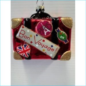 Suitcase Bon Voyage Ornament 7.7cm