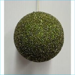 Lime Green Xmas Glitter Bauble 12cm