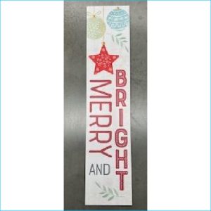 Merry and Bright Door Sign 102cm x 23cm