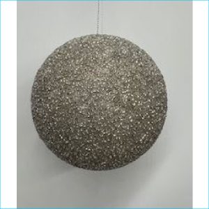 Bauble Bead Glitter Ball Silver 12cm