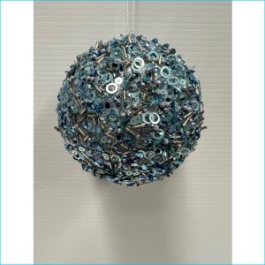 Glitter Beads Sequin Blue Bauble 10cm