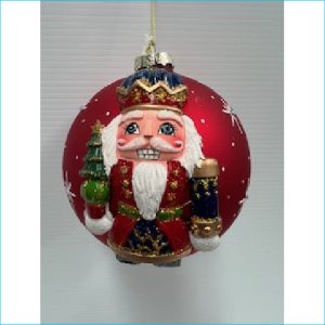 Bauble Red with Nutcracker 12cm