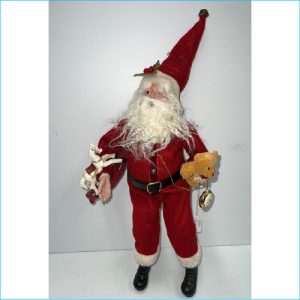 Santa with a Bear, Toys and Watch 43cm