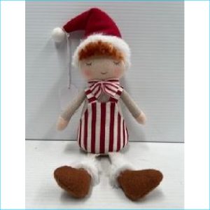 Sitting Boy Red/White 35cm