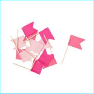 Cupcake Topper Flags Pink Pk 12