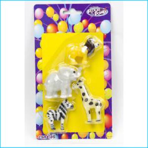 Candle Jungle Animal Pk 4