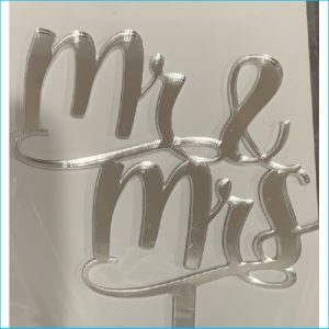 Cake Topper Mr & Mrs Silver