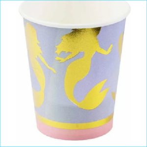 Mermaid Foil Paper Cups Pk 8 9oz