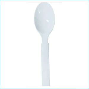 Reusable White Plastic Spoon Pk20 PM