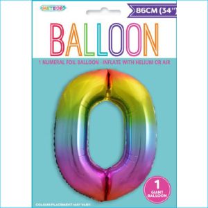 Foil 86cm Rainbor Number 0 Meteor