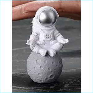 Astronaut & Meteor Cake Topper Silver