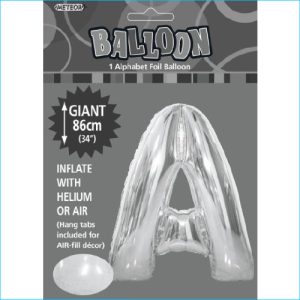 Foil 86cm Silver Letter A Meteor