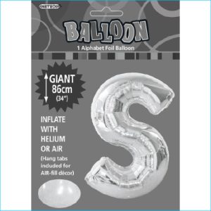 Foil 86cm Silver Letter S Meteor