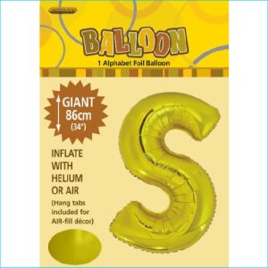 Foil 86cm Gold Letter S Meteor