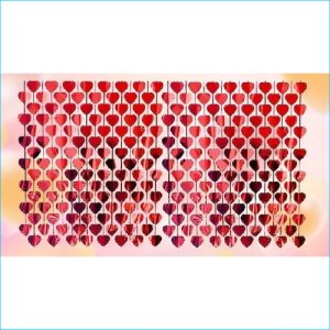 Red Heart Foil Fringe Curtain