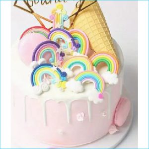 Cake Topper Soft Rainbow Clouds 10pcs "T