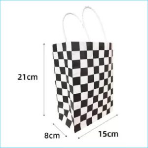 Paper Bag Checkered Blk & Wht Pk4 PM