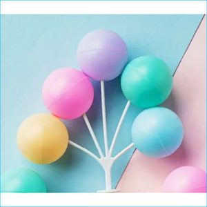 Cake Topper Plastic Pastel Balls "T"