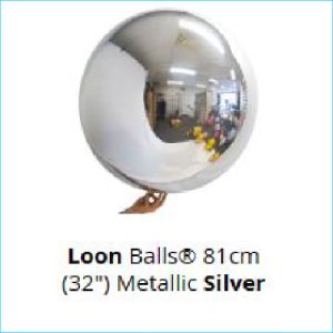 Loon Ballls Metallic Silver 81cm (32")