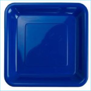Blue Plastic Square Dinner 10" Pla Pk20