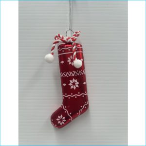 Stocking Red Ornament 12.6cm