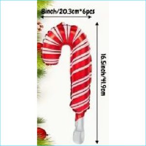 Foil Red & White Candy Cane 43cm "T"