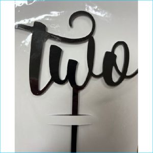 Cake Topper Two Black