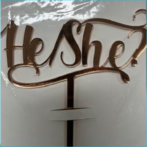 Cake Topper He or She? Rose Gold