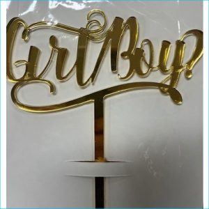 Cake Topper Girl or Boy? Gold
