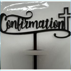 Cake Topper Confirmation Black