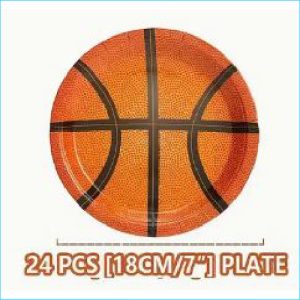 Basketball Paper Snack Plates 18cm Pk24