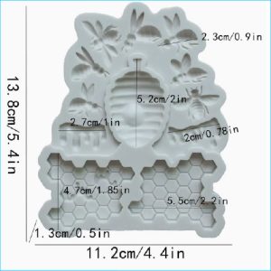 Bees and Honeycomb Silicone Mould "T"