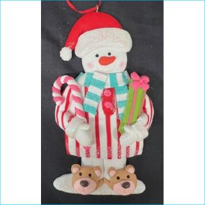 Snowman in Pyjamas Ornament 14cm
