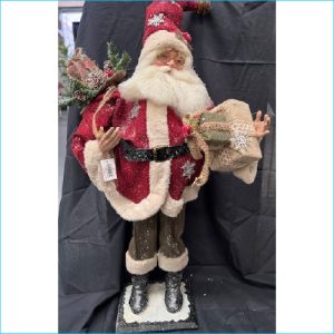 Snowkissed Santa with Gift 70cm
