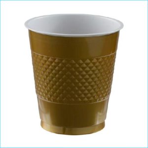 Gold Plastic Cups Pk 20