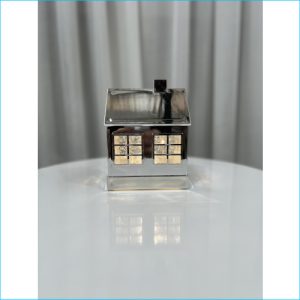 Xmas Light Up House Silver 16cm