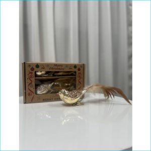 Xmas Clip On Bird Rose Gold Pk2 23cm