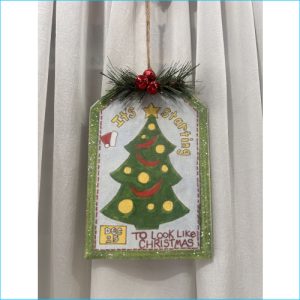 Xmas Wooden Ornament Its Starting 15x10c