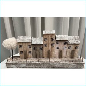 Wooden Village Houses 33cm