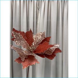 Velvet Poinsettia Stem RG 57.5cm