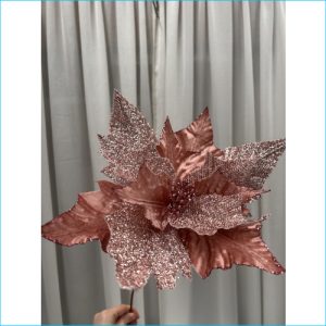 Poinsettia Amara Pink Glitter 60cm