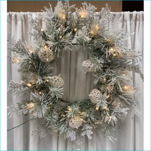 Wreath Snow Pine LED 60cm