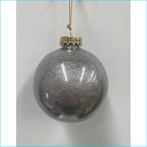 Pearlescent Silver Bauble 10cm