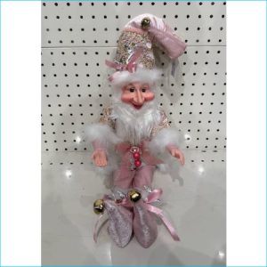 Pink and White Nosy Xmas Elf 70cm